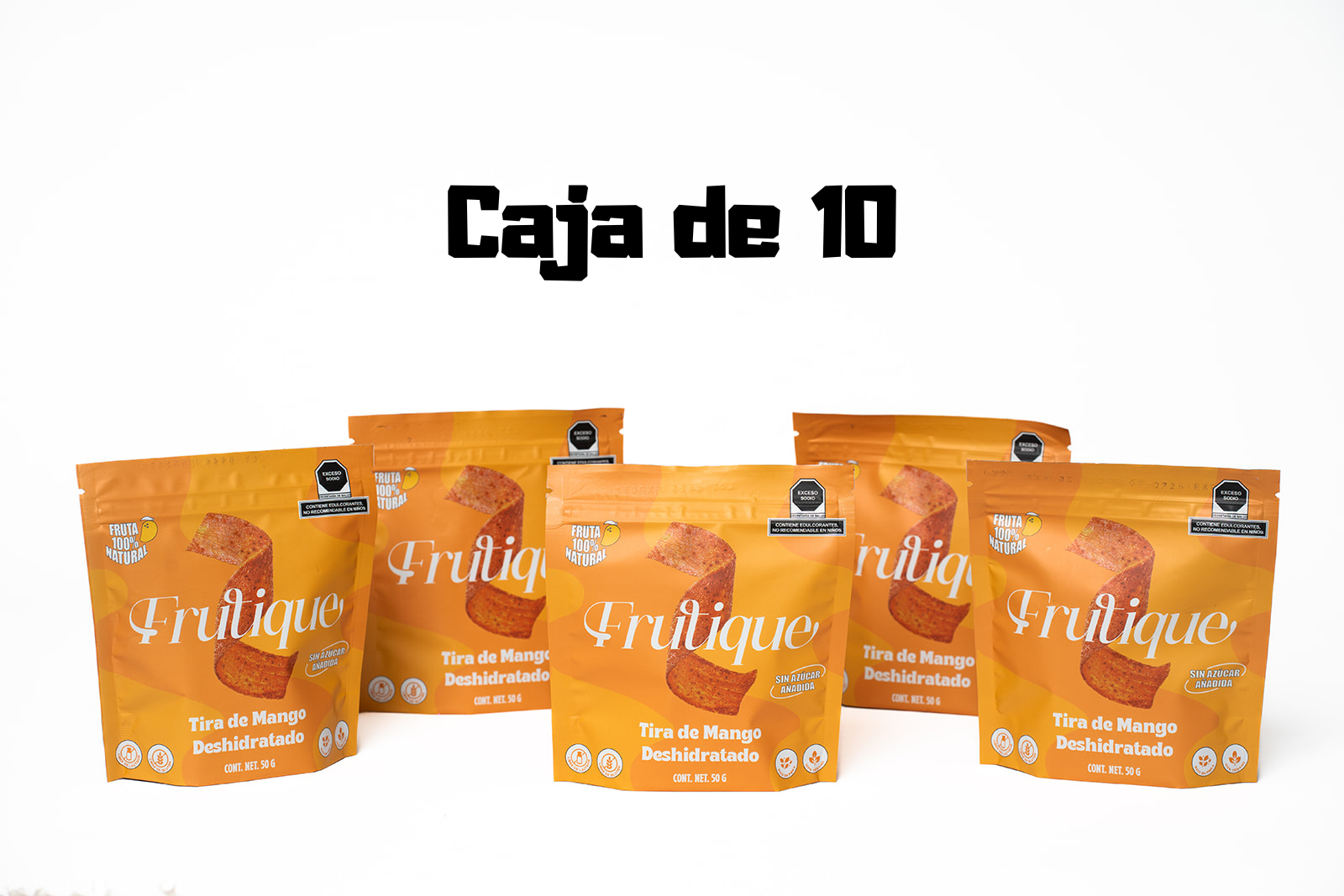 CAJA CON 10 PIEZAS SABOR MANGO