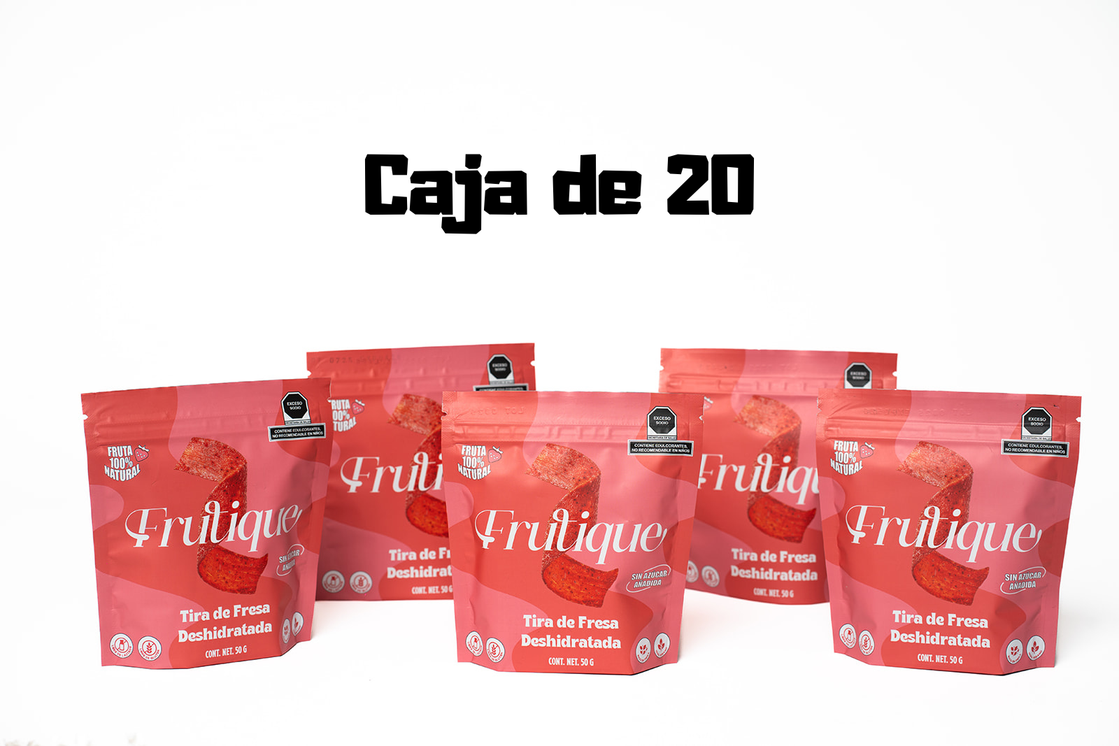 CAJA CON 20 PIEZAS SABOR FRESA
