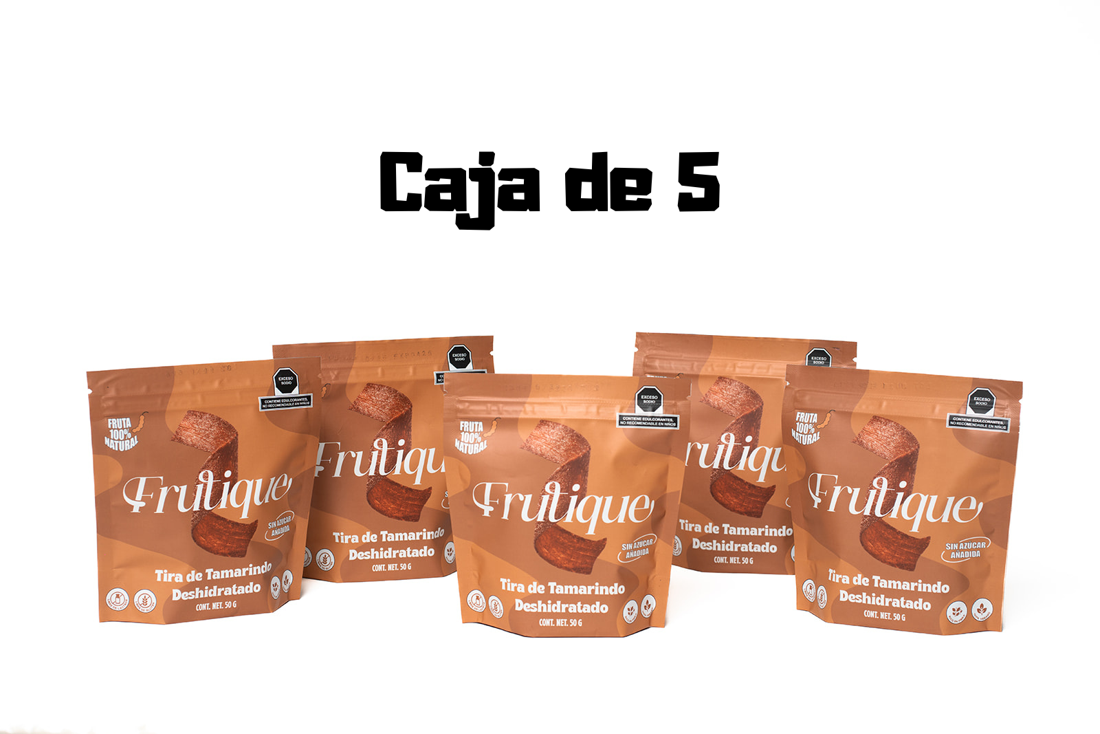 CAJA CON 5 PIEZAS SABOR TAMARINDO
