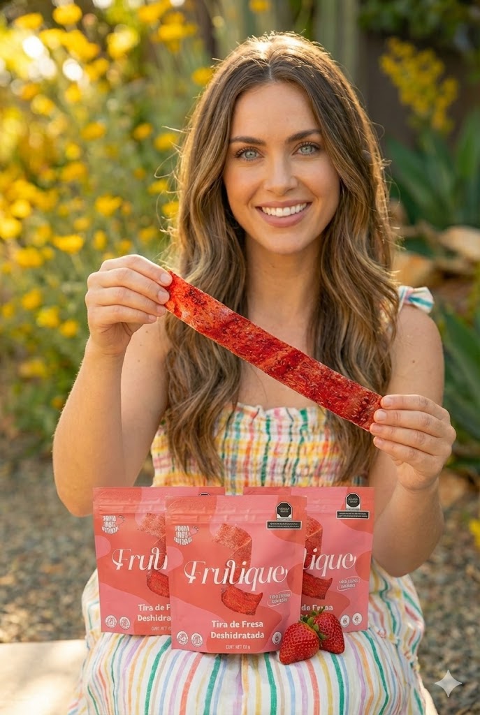 Fresa Deshidratada Natural, 100% Fruta, Tiras Sin Azúcar añadida