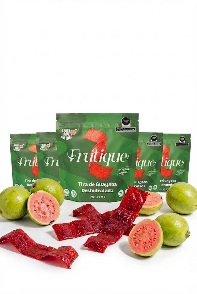 Guayaba  Deshidratada Natural, 100% Fruta, Tiras Sin Azúcar añadida