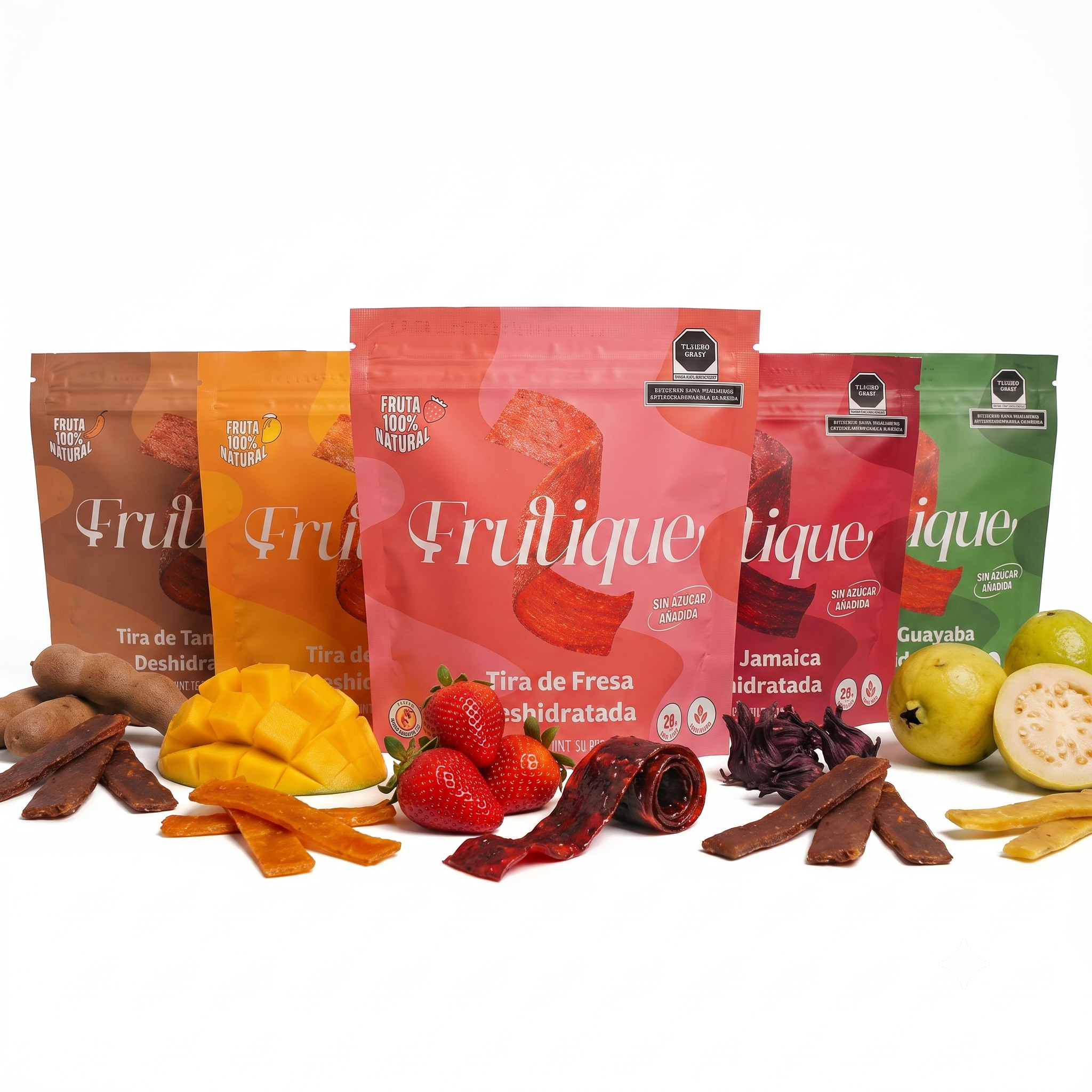 Fruta Deshidratada Natural, 100% Fruta, Tiras Sin Azúcar añadida