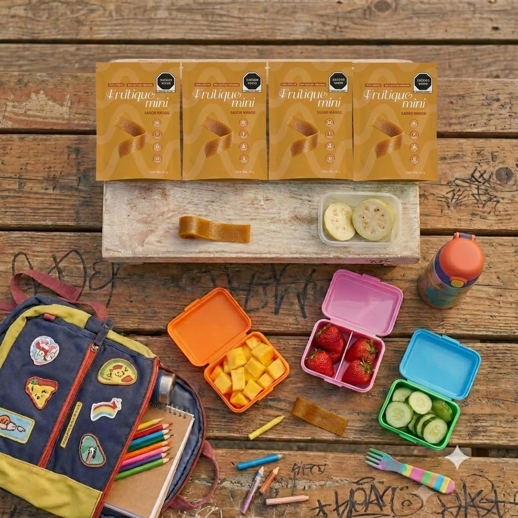 Frutique Mini, Rollos de Fruta 100% Natural - Sabor Mango - 6 Bolsas x Caja