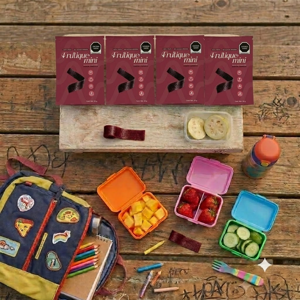 Frutique Mini, Rollos de Fruta 100% Natural - Sabor Jamaica - 6 Bolsas x Caja