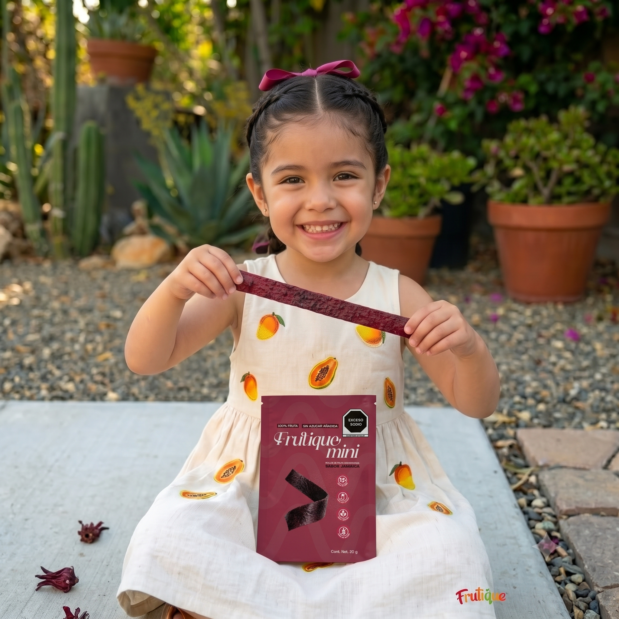 Frutique Mini, Rollos de Fruta 100% Natural - Sabor Jamaica - 6 Bolsas x Caja