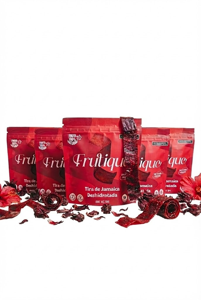 Jamaica Deshidratada Natural, 100% Fruta, Tiras Sin Azúcar añadida