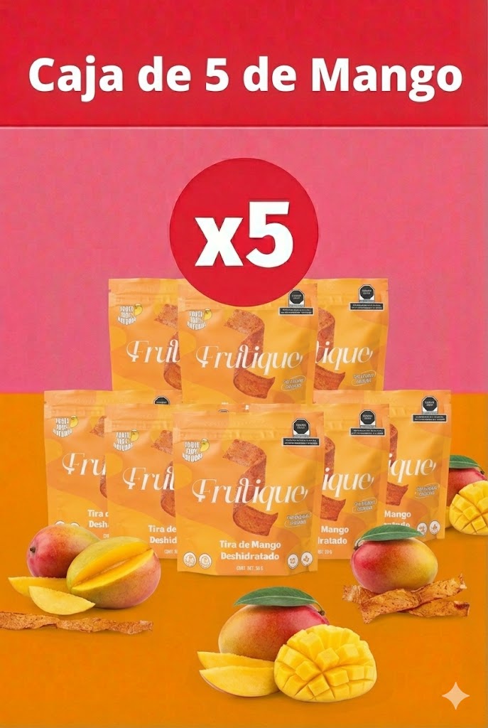 Mango Deshidratado  Natural, 100% Fruta, Tiras Sin Azúcar añadida