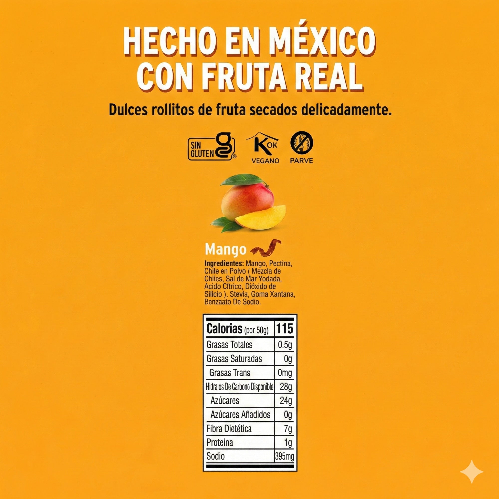 Mango Deshidratado Natural, 100% Fruta, Tiras Sin Azúcar añadida, pack 5