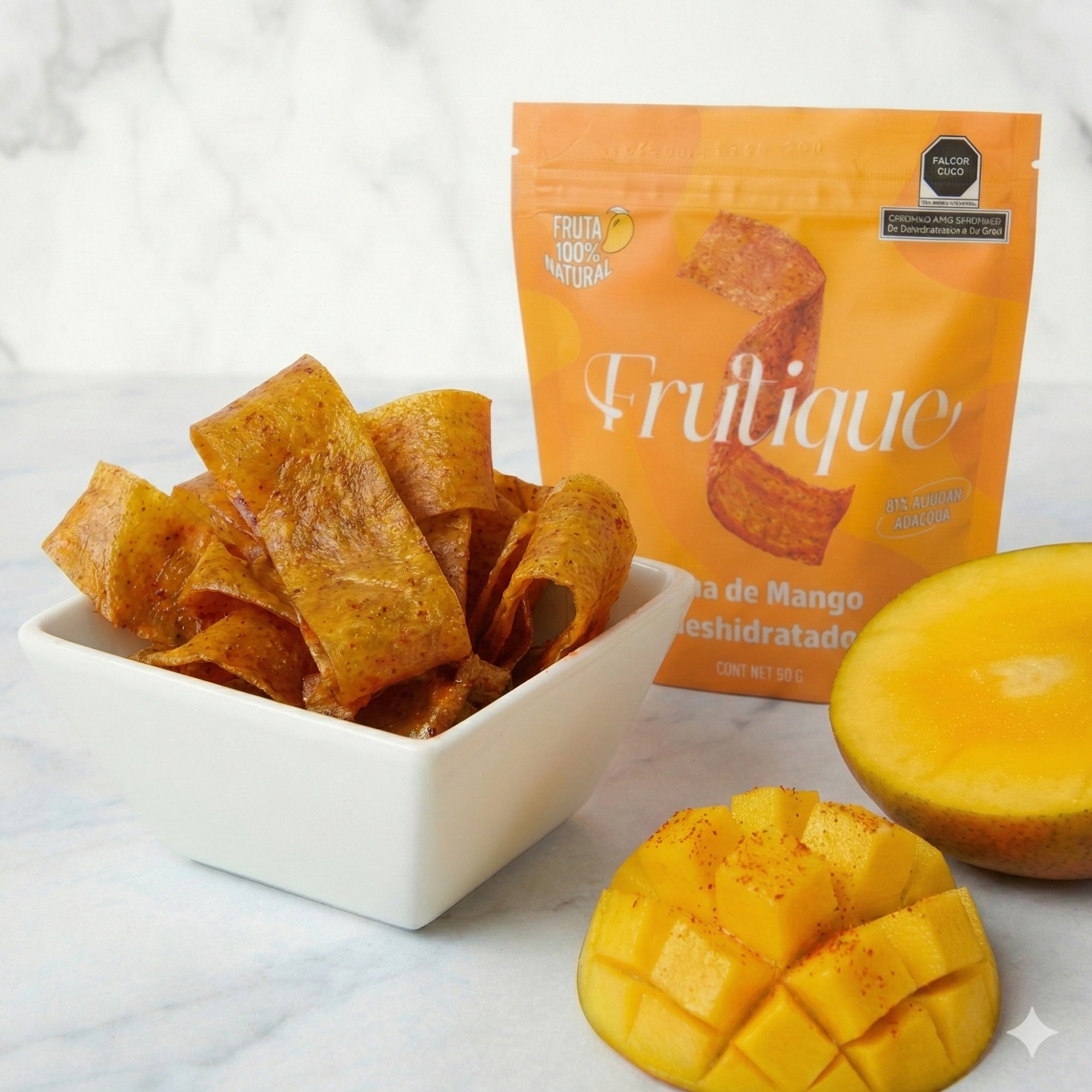 Mango Deshidratado Natural, 100% Fruta, Tiras Sin Azúcar añadida, pack 5