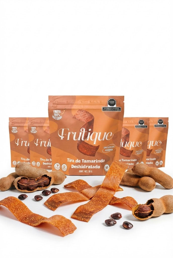 Tamarindo Deshidratado Natural, 100% Fruta, Tiras Sin Azúcar añadida, Pack 5