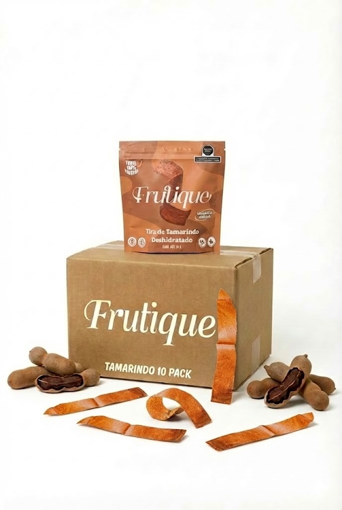 Tamarindo Deshidratado Natural, 100% Fruta, Tiras Sin Azúcar añadida, Pack 10