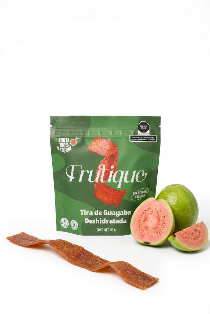 Guayaba Deshidratada Natural, 100% Fruta, Tiras Sin Azúcar añadida, 1 Bolsa