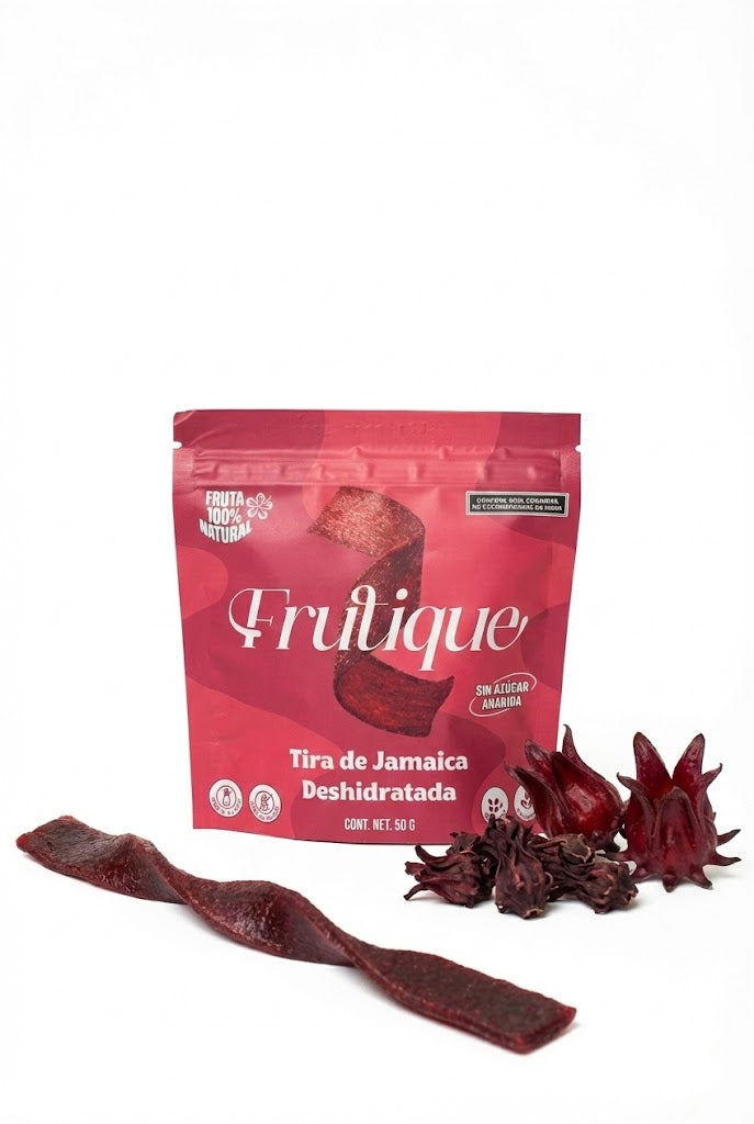 Jamaica Deshidratada Natural, 100% Fruta, Tiras Sin Azúcar añadida, 1 Bolsa